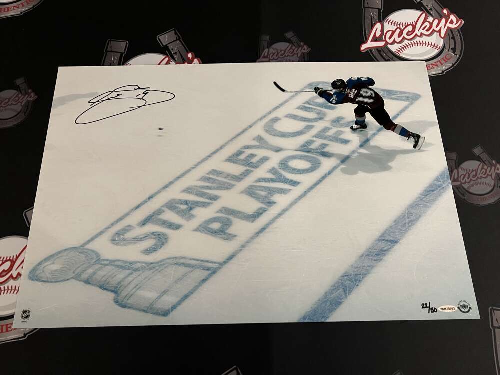 Joe Sakic Signed Auto 16x24 Photo "Playoff Hockey" 22/50 Upper Deck UDA COA