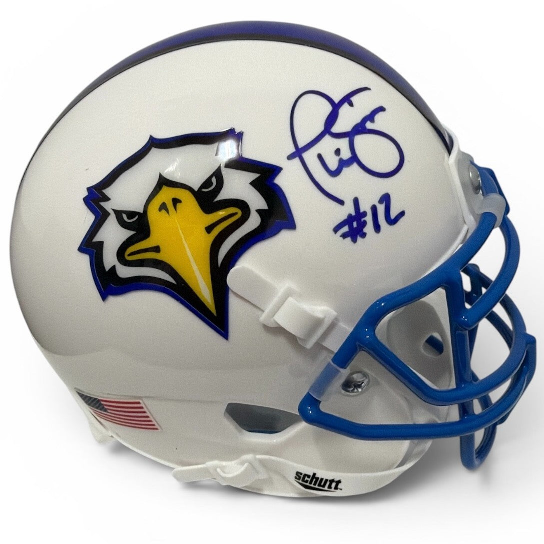 Phil Simms Signed Morehead State Eagles Schutt Mini Helmet JSA &amp; FANATICS COA
