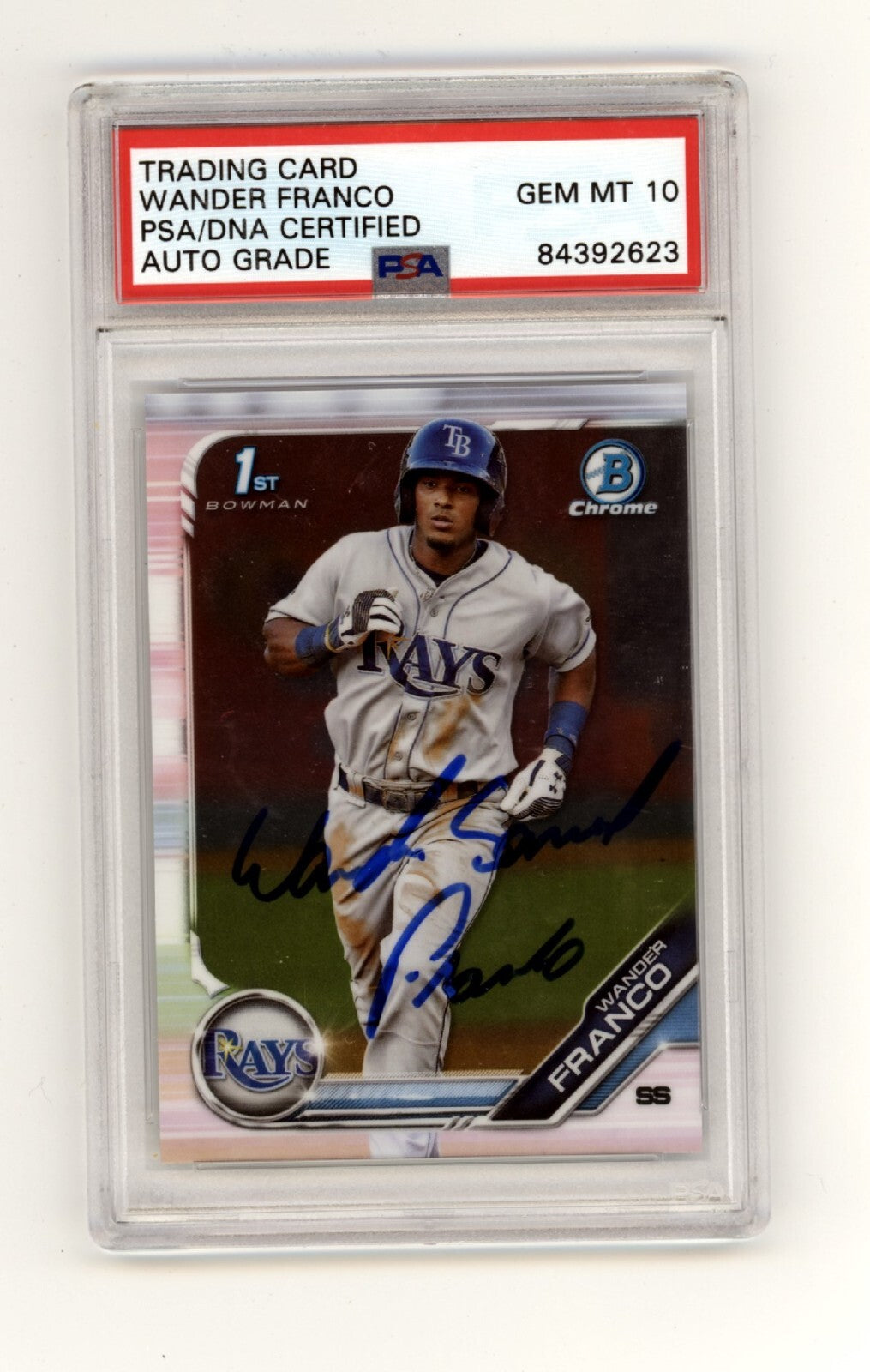 Wander Franco 2019 Bowman Chrome 1st RC Full Name Signed PSA 10 Auto Rays