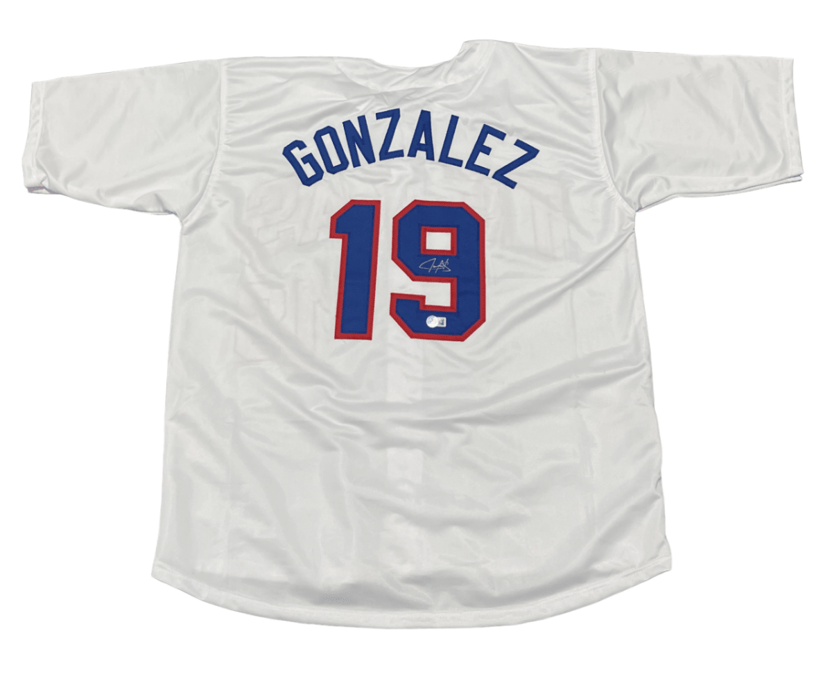 Juan Gonzalez Signed Texas Rangers Custom Jersey Beckett Witness BAS COA