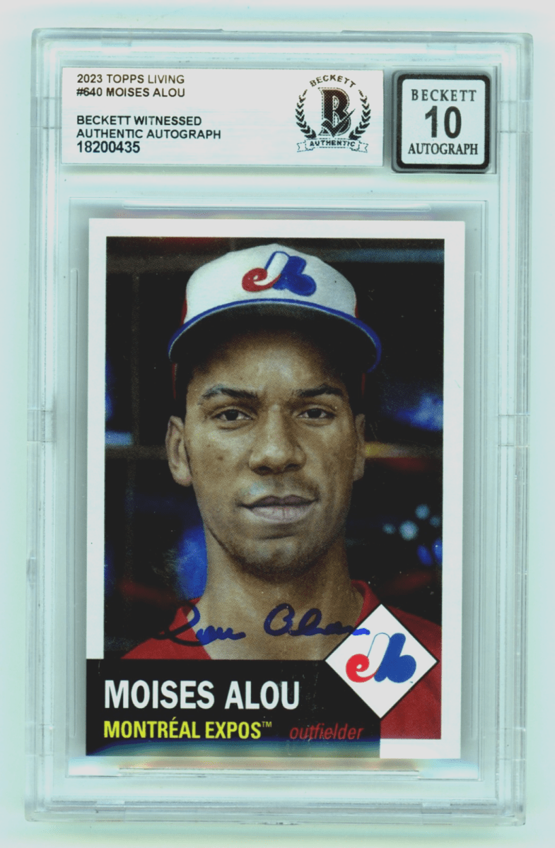 Moises Alou 2023 Topps Living Baseball #640 Signed Beckett BGS 10 Auto Expos