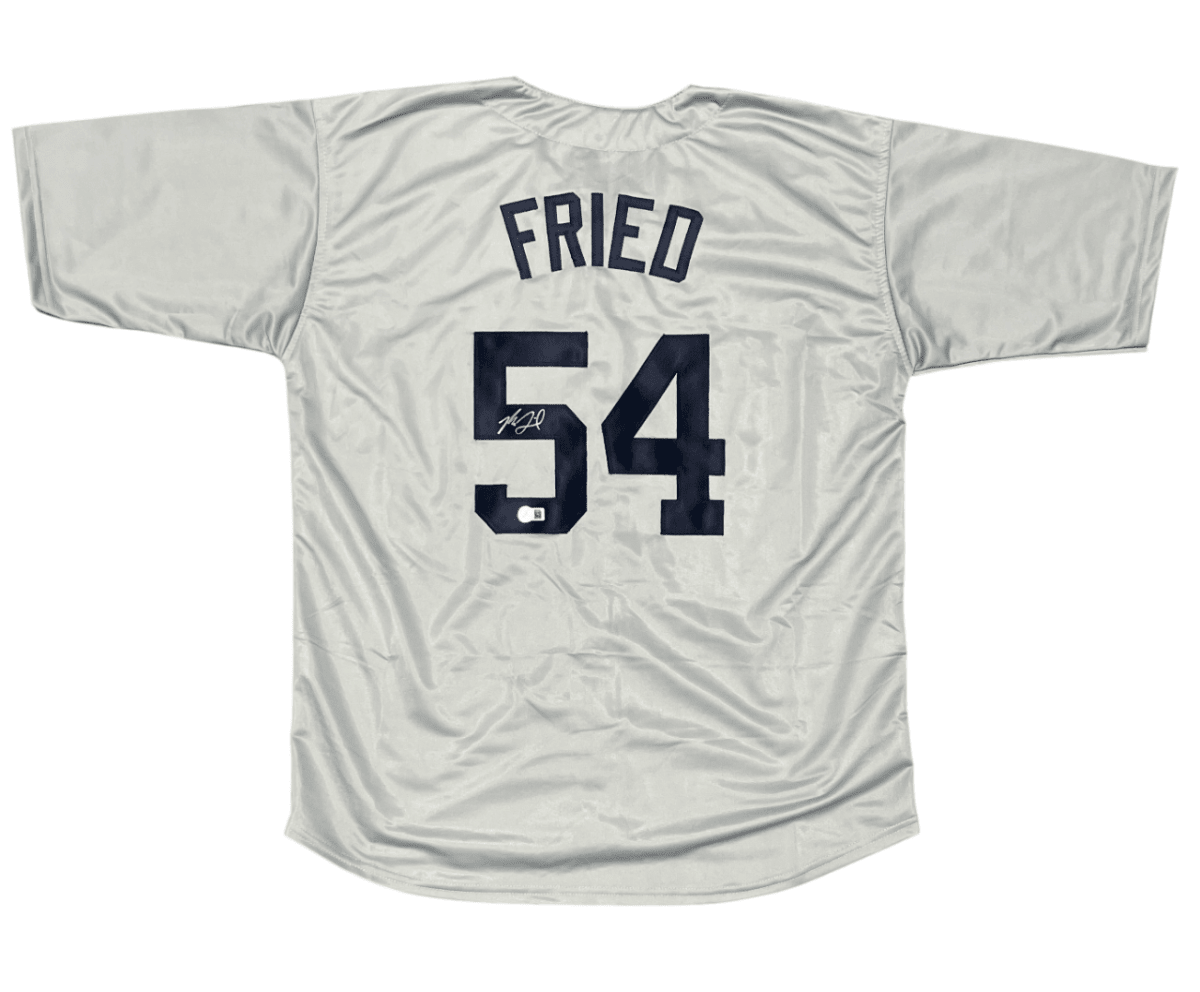 Max Fried Signed New York Yankees Custom Jersey Beckett Witness BAS COA