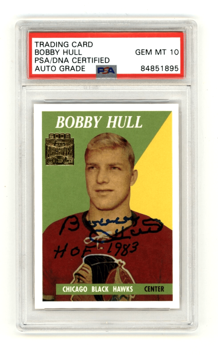 Bobby Hull 2002-03 Topps O-Pee-Chee Archives Rookie Reprint HOF 1983 PSA 10 Auto