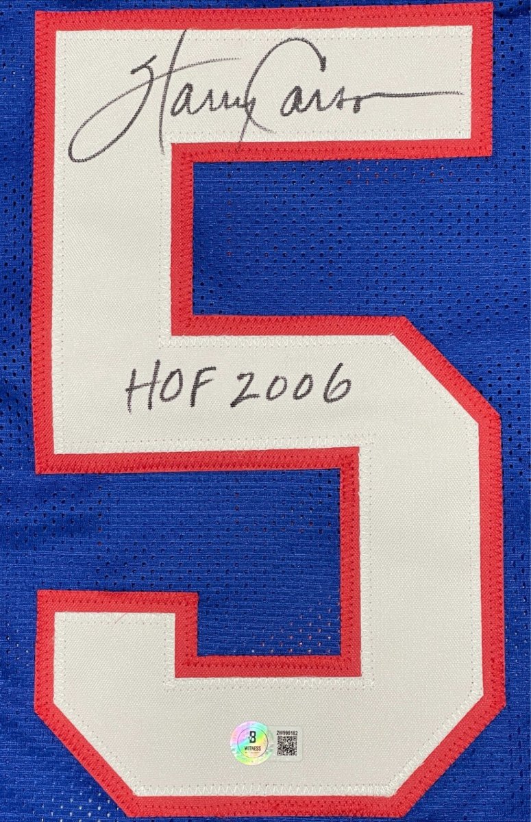 Harry Carson Signed New York Giants Custom Jersey w/ HOF 2006 Beckett W BAS COA