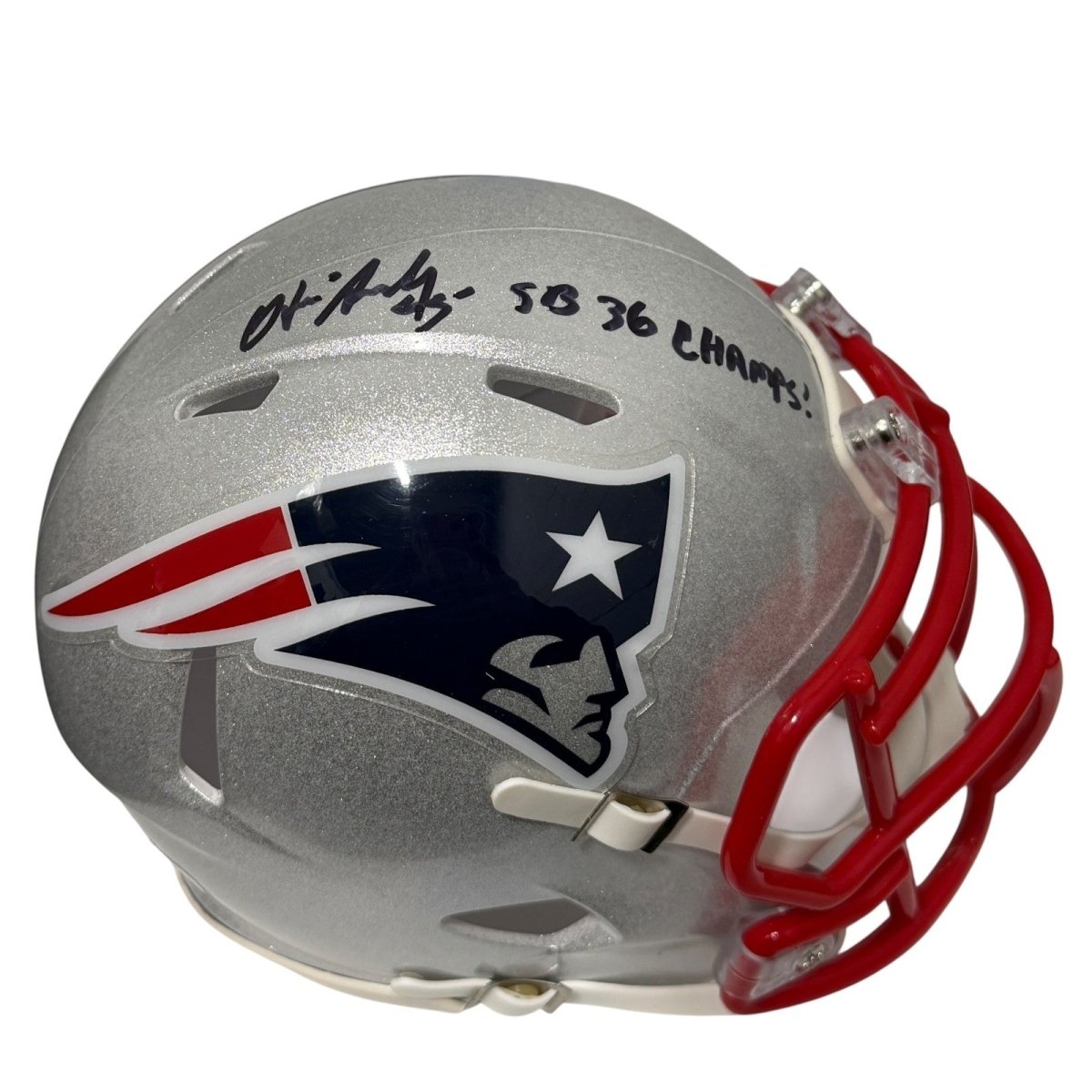 Otis Smith Signed Patriots Speed Mini Helmet w/ SB 36 Champ JSA Witness COA