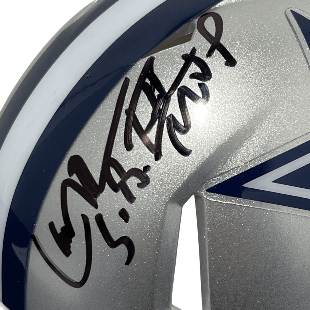 Larry Brown Signed Cowboys Speed Mini Helmet w/ SB XXX MVP Beckett Wit BAS COA