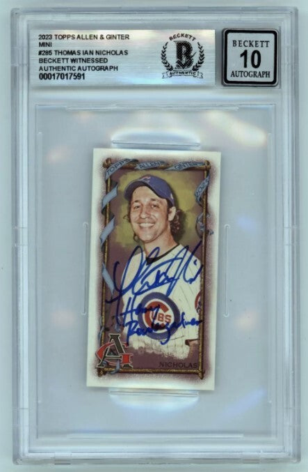 Thomas Ian Nicholas 2023 Allen &amp; Ginter Mini 285 w/ Henry Signed BAS BGS 10 Auto