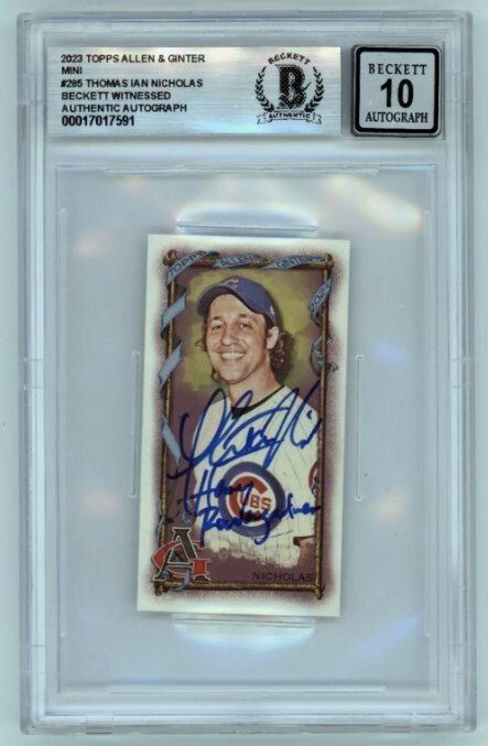 Thomas Ian Nicholas 2023 Allen & Ginter Mini 285 w/ Henry Signed BAS BGS 10 Auto