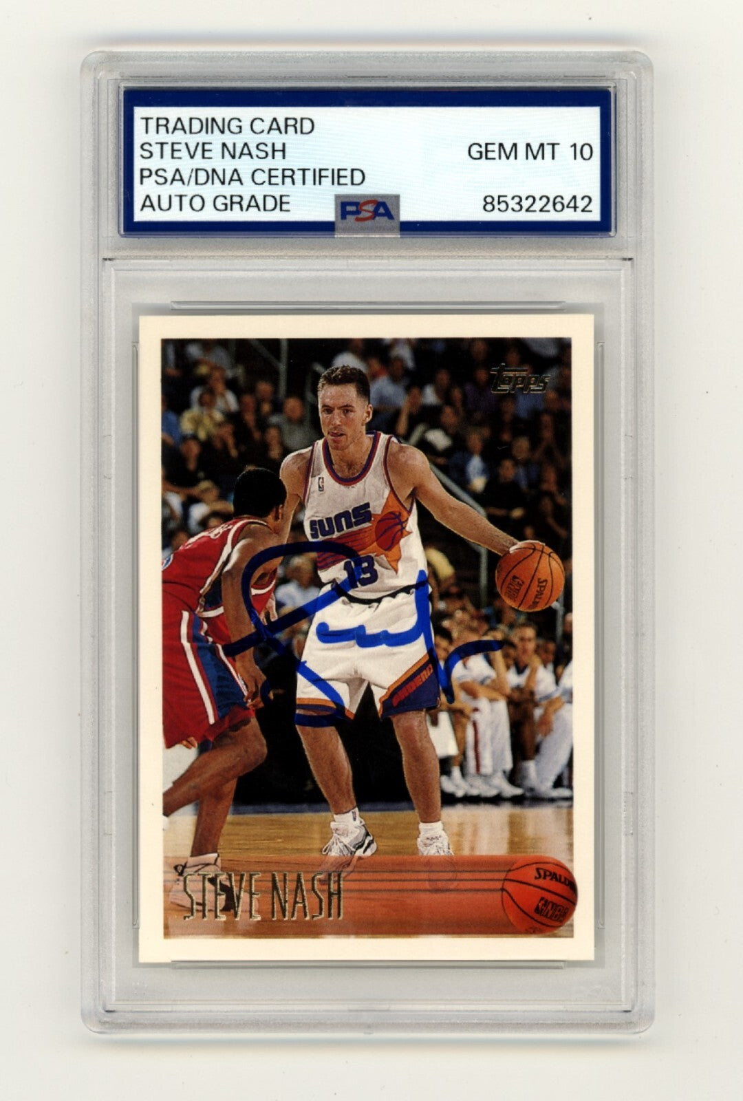 Steve Nash 1996-97 Topps #182 Rookie RC Signed PSA 10 Auto Phoenix Suns HOF