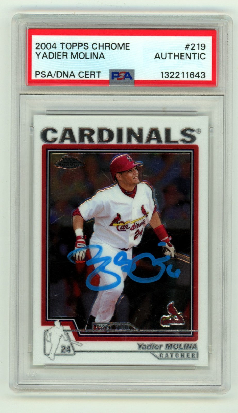Yadier Molina 2004 Topps Chrome #219 Signed RC PSA Authentic Auto Cardinals