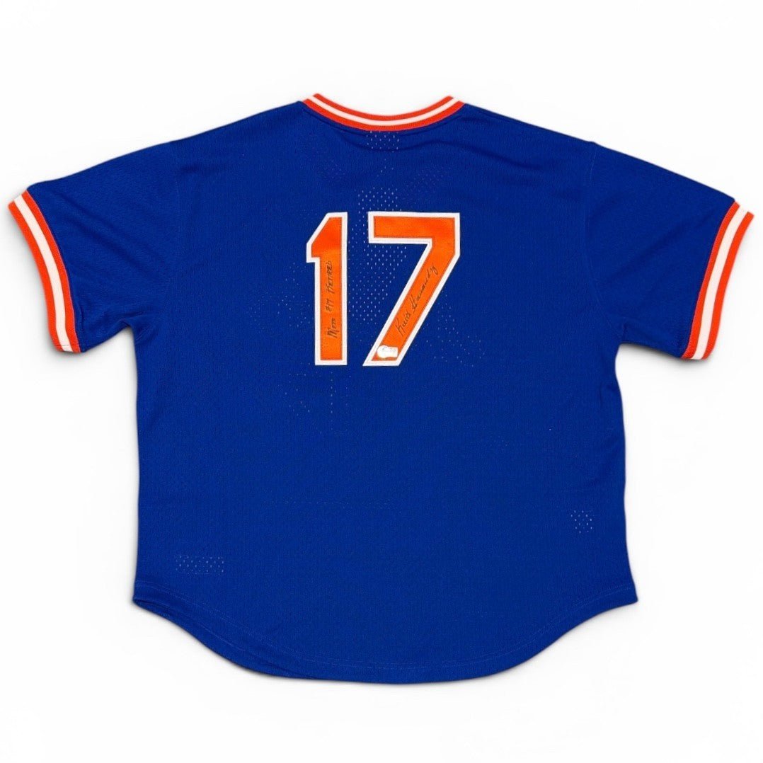 Keith Hernandez Signed Mets Mitchell &amp; Ness Jersey w/ #17 Retired Becket BAS COA