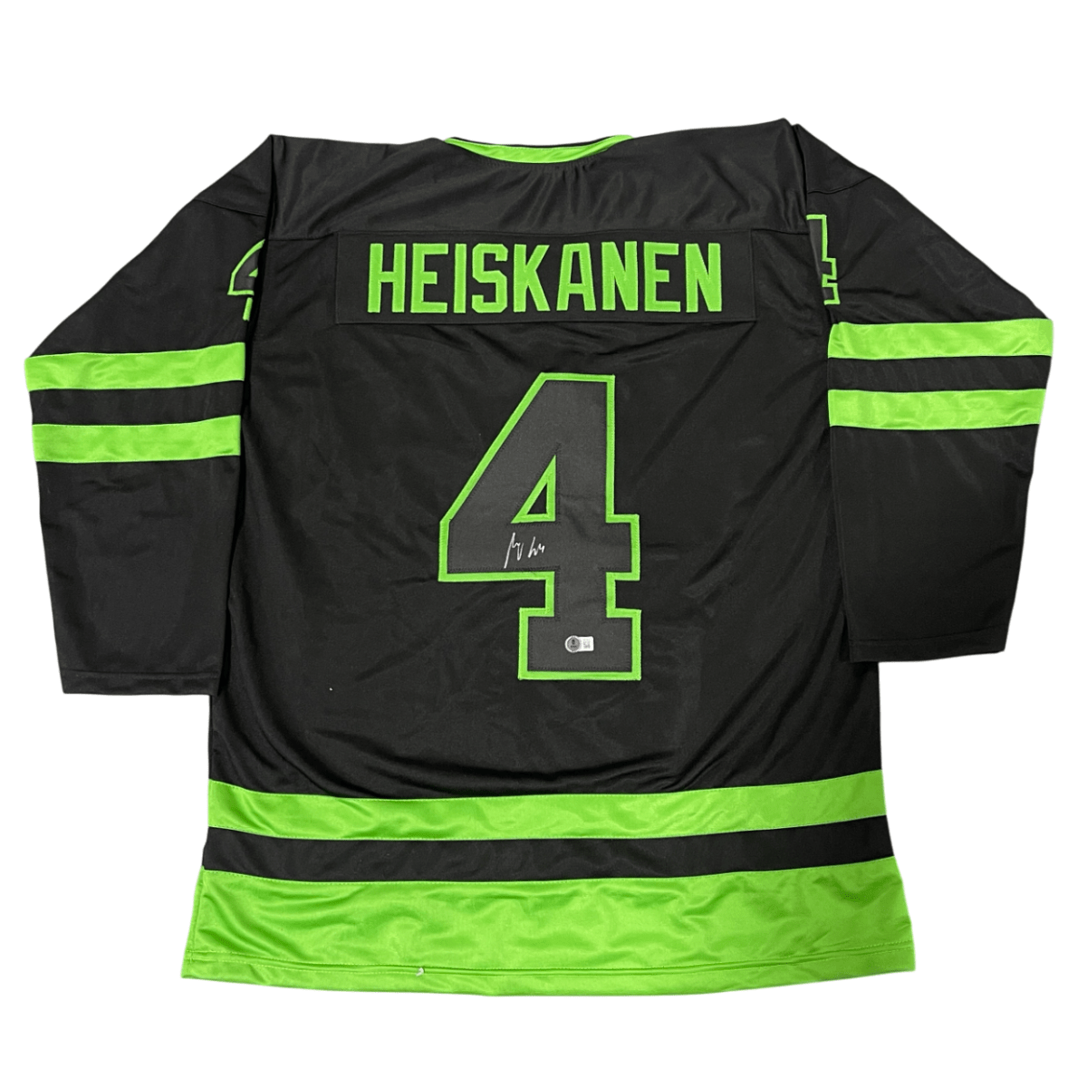 Miro Heiskanen Signed Dallas Stars Custom Black Jersey Beckett Witness BAS COA