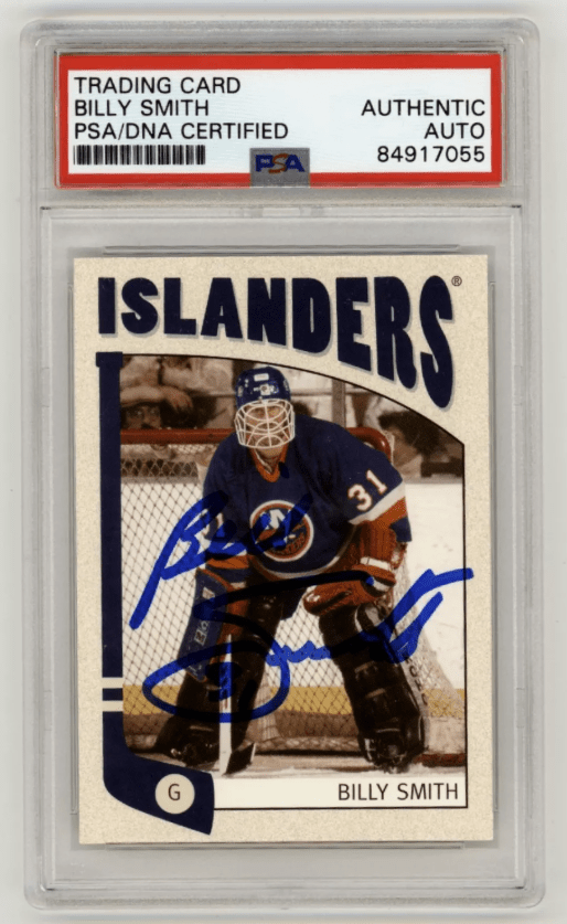 Billy Smith 2004-05 ITG Franchises US East Signed PSA Authentic Auto Blue HOF
