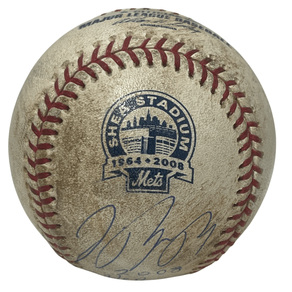 Jose Reyes Signed ROMLB Game Used Baseball Mets w/ 2008 Shea Good Bye PSA COA