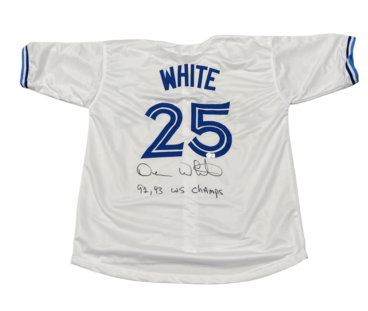 Devon White Signed Toronto Blue Jays Custom Jersey w 92 93 WSC Beckett W BAS COA