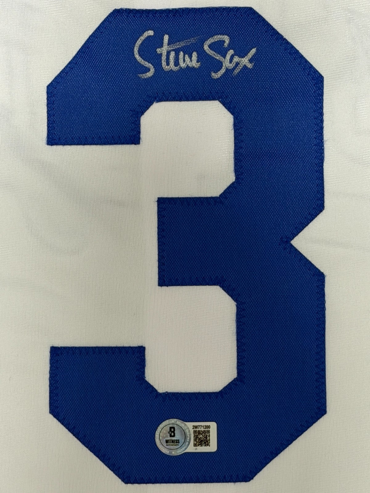 Steve Sax Signed Los Angeles Dodgers Custom Jersey Beckett Witness BAS COA