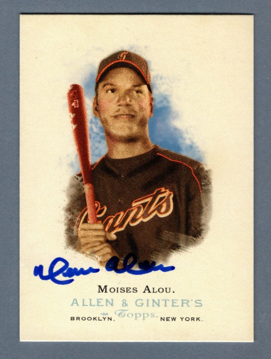 Moises Alou Signed 2006 Topps Allen &amp; Ginter #49 LSCM COA San Francisco Giants