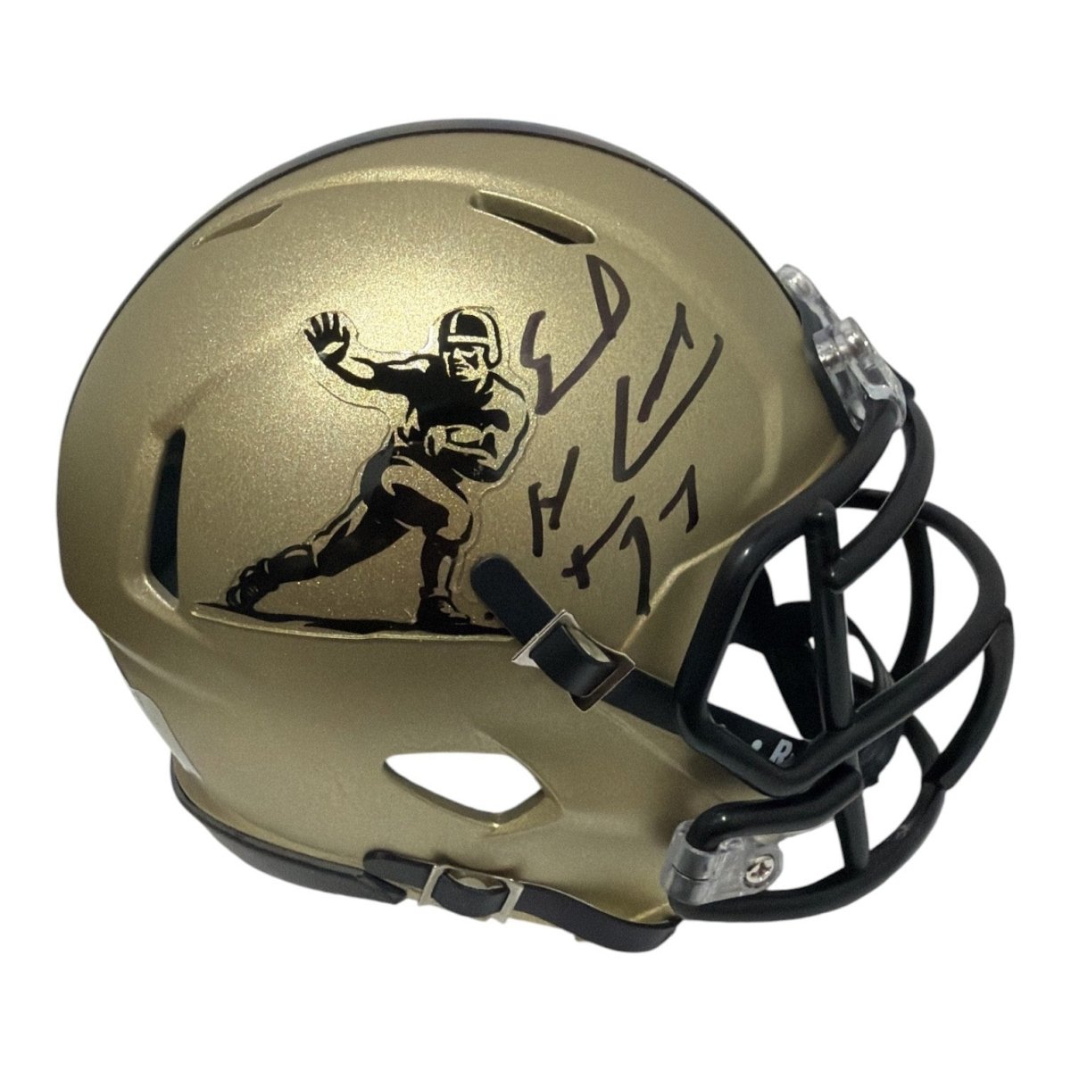 Earl Campbell Signed Heisman Logo Speed Mini Helmet w/ HT 77 JSA Witness COA