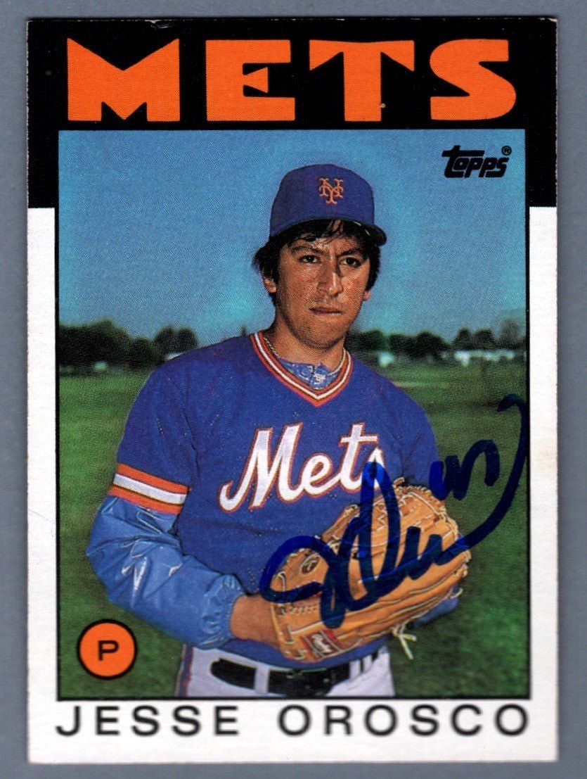 Jesse Orosco Signed 1986 Topps #465 LSCM COA New York Mets
