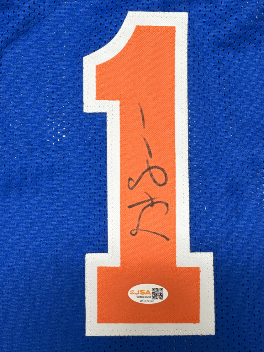 Steve Francis Signed Autographed New York Knicks Custom Jersey JSA Witness COA