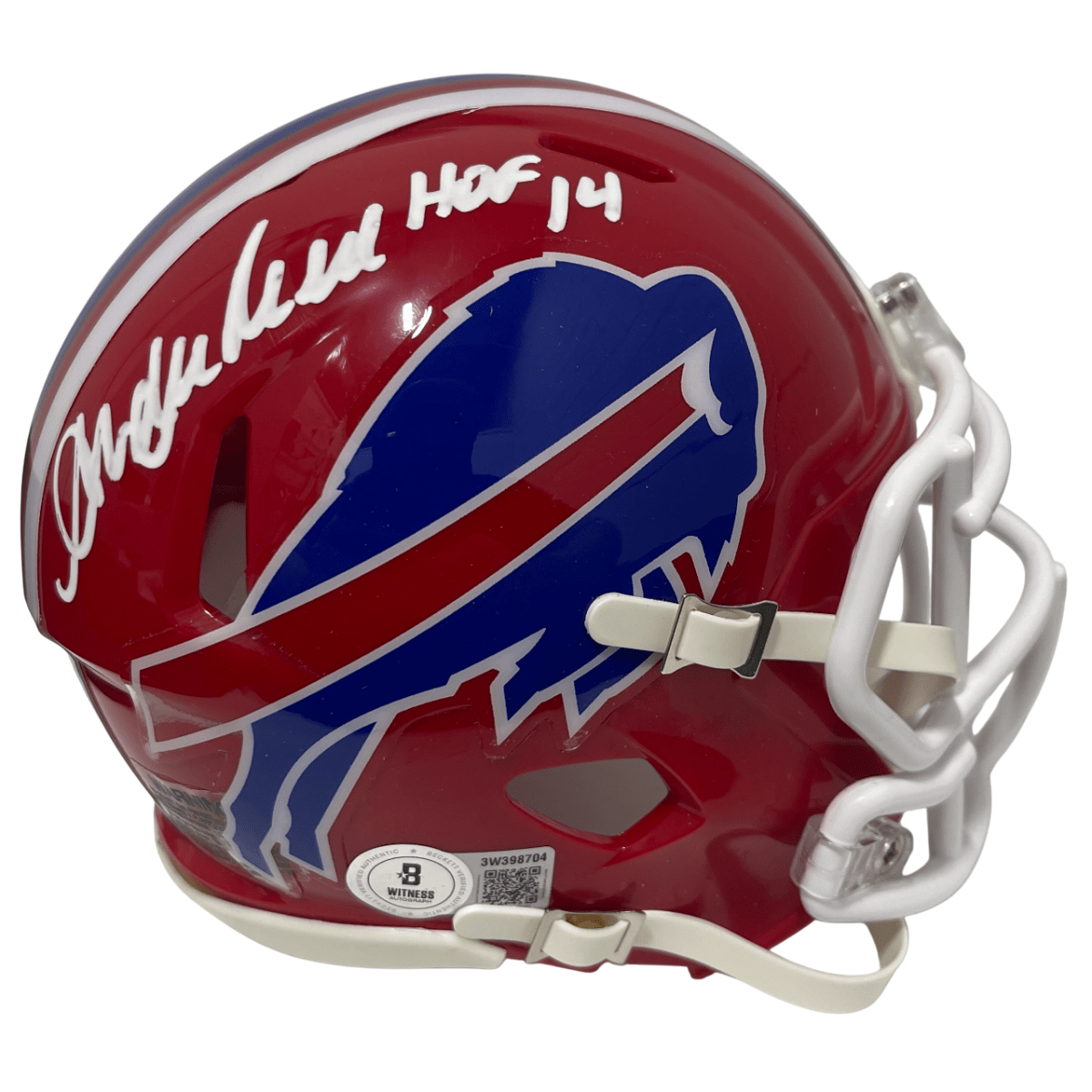 Andre Reed Signed Buffalo Bills TB Mini Helmet w/ HOF 14 Beckett Witness BAS COA