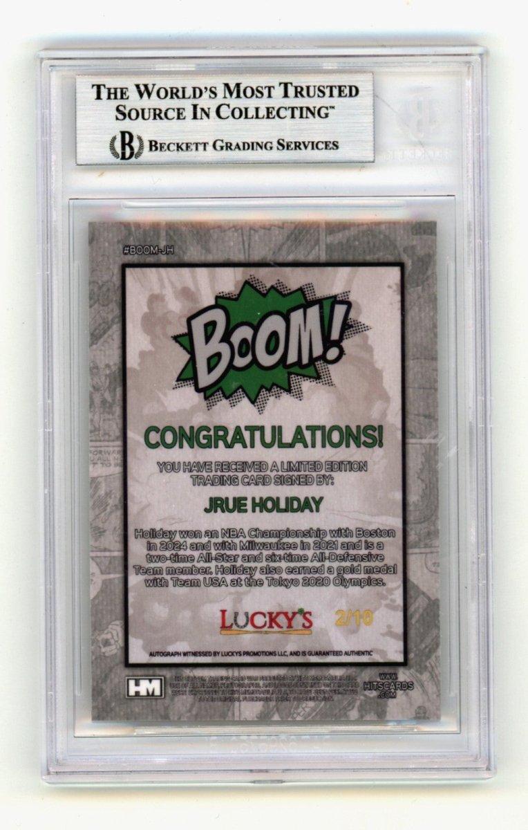 Jrue Holiday 2024 Hits Memorabilia BOOM Gold /10 Signed BGS BAS Auto Boston