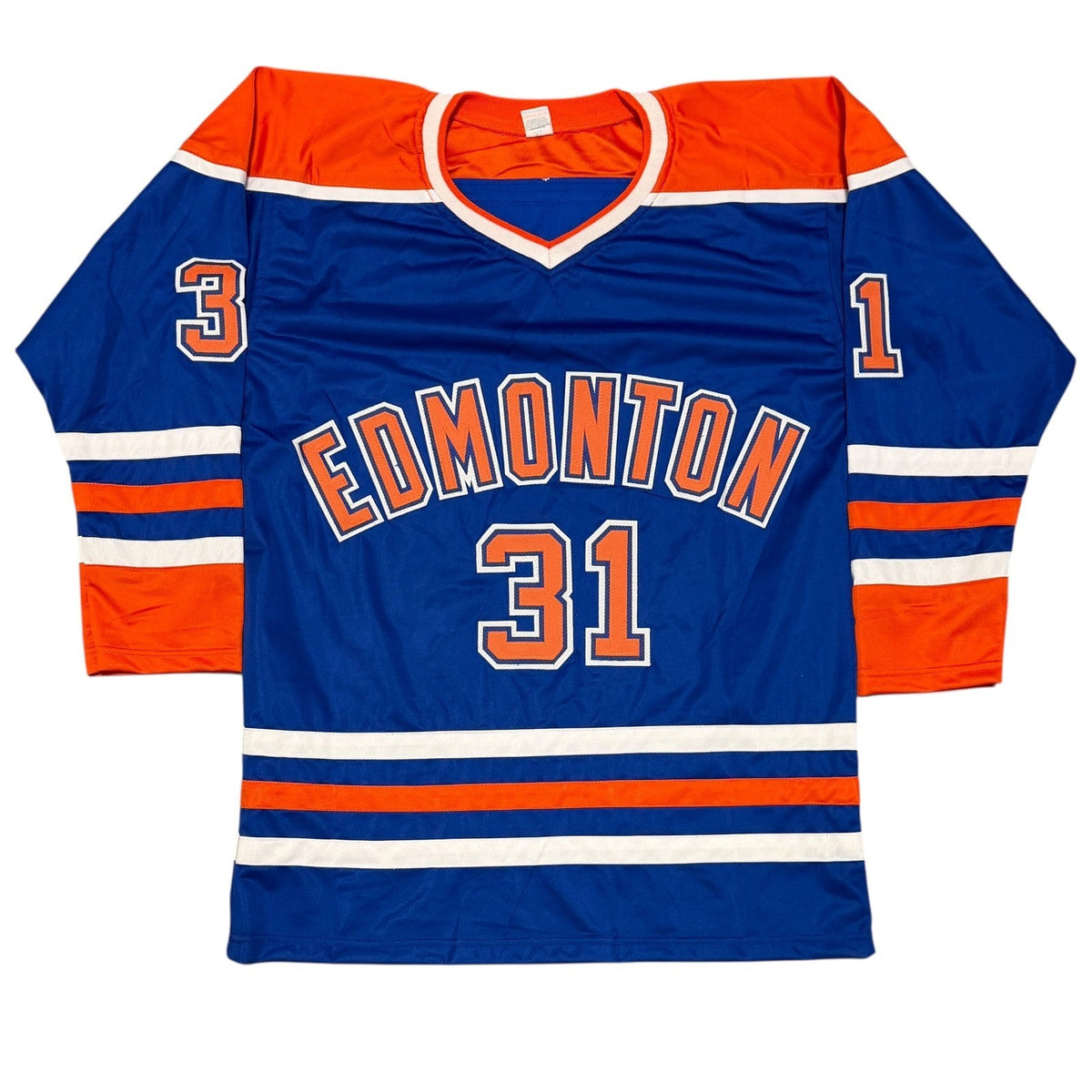 Grant Fuhr Signed Edmonton Oilers Custom Jersey Beckett Witness BAS COA
