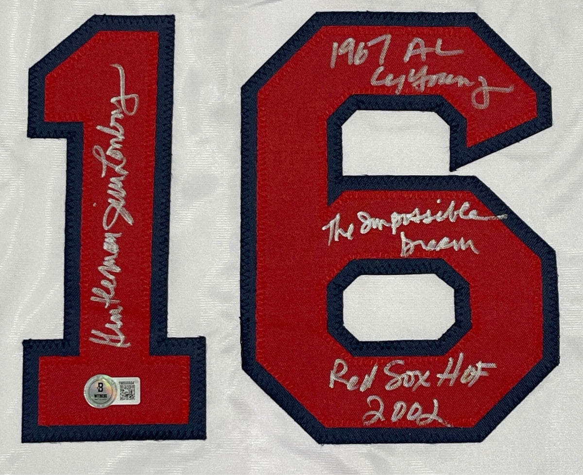 Jim Lonborg Signed Boston Red Sox Custom Jersey w 4 Insc Beckett Witness BAS COA