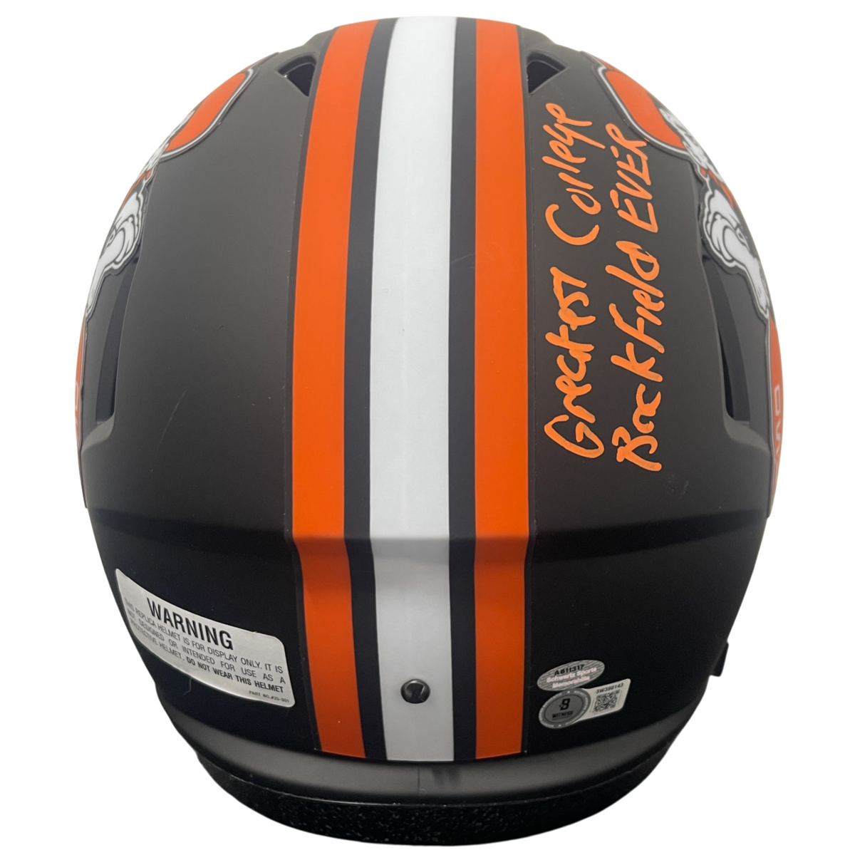 Barry Sanders Thurman Thomas Signed Pistol Pete FS Helmet w/ Ins Beckett BAS COA