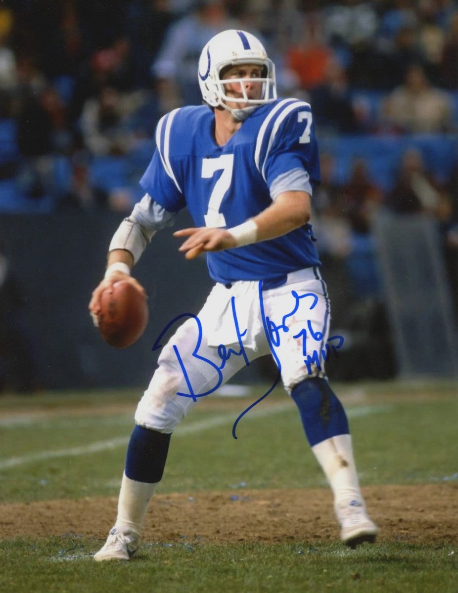 Bert Jones Signed Autographed Baltimore Colts 8x10 Photo w/ 76 MVP LSCM COA #2
