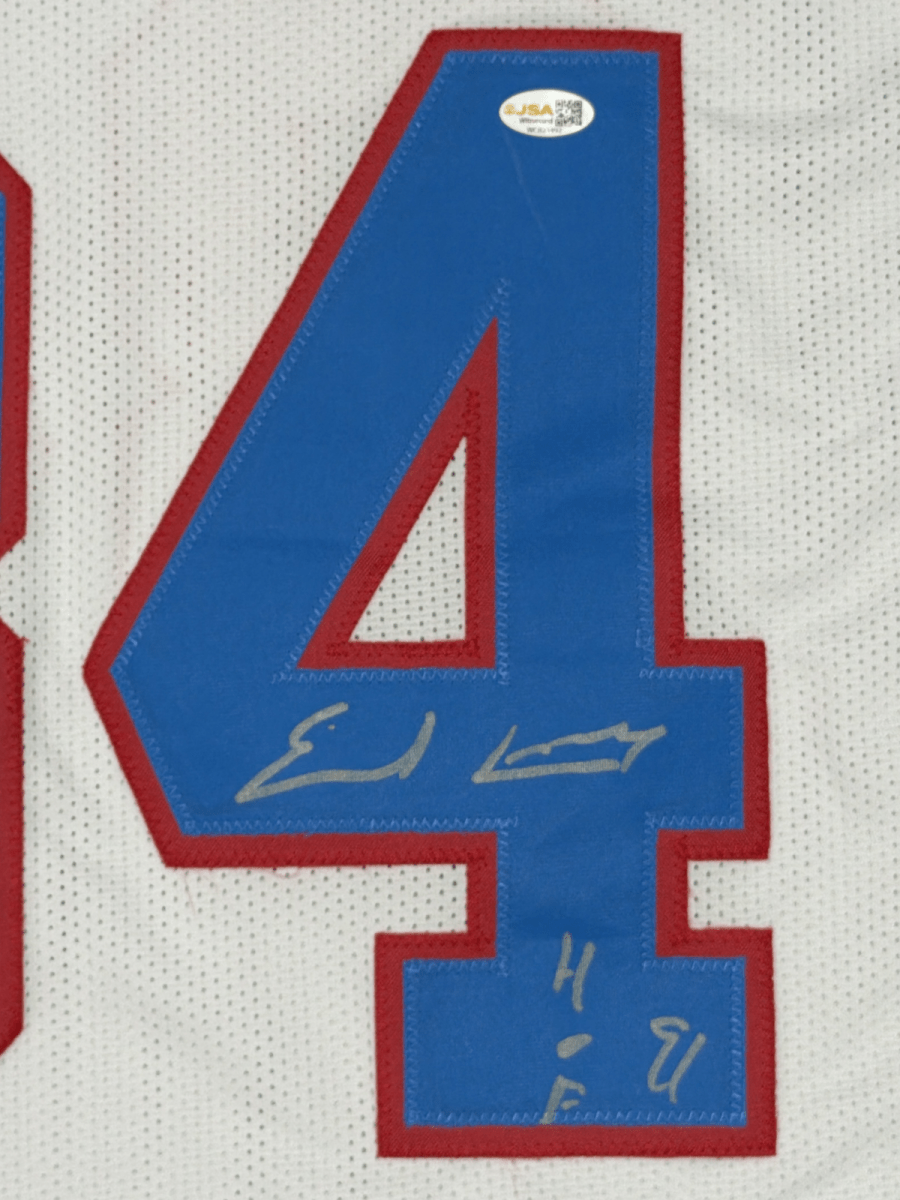 Earl Campbell Signed Houston Oilers Custom Jersey w/ HOF 91 JSA Witness COA