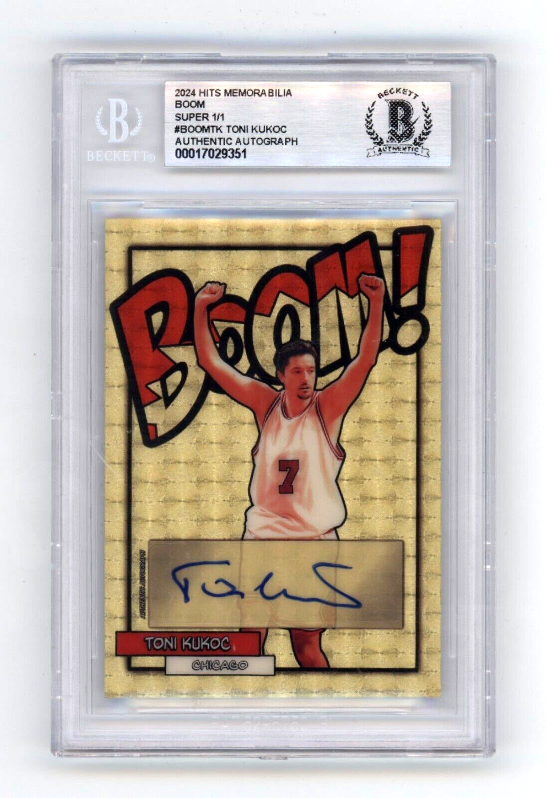 Toni Kukoc 2024 Hits Memorabilia BOOM Super #1/1 Signed BGS BAS Auto Bulls HOF