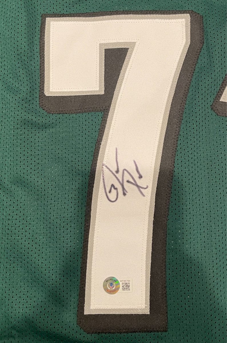 Jason Peters Signed Philadelphia Eagles Custom Jersey Beckett Witness BAS COA