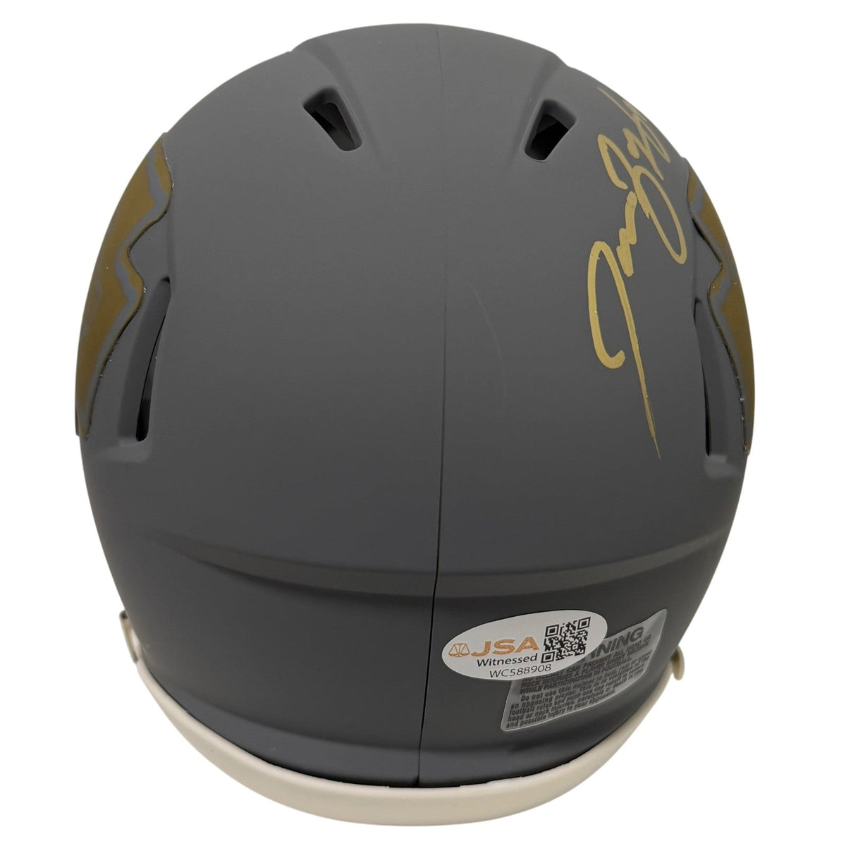 Tamba Hali Signed Kansas City Chiefs Slate Mini Helmet JSA Witness COA