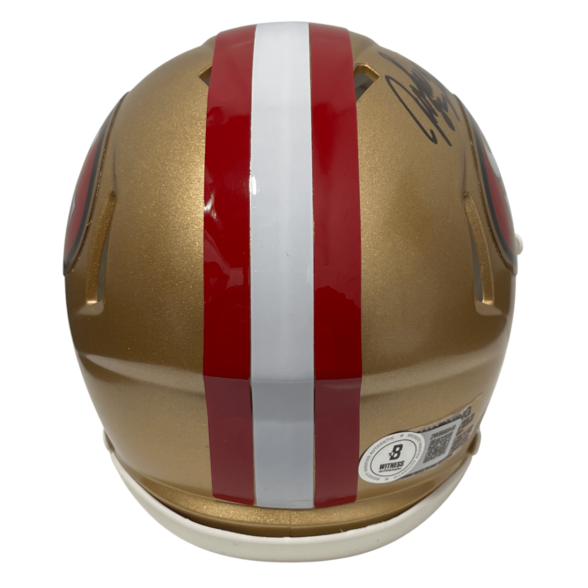 John Taylor Signed San Francisco 49ers TB Mini Helmet Beckett Witness BAS COA