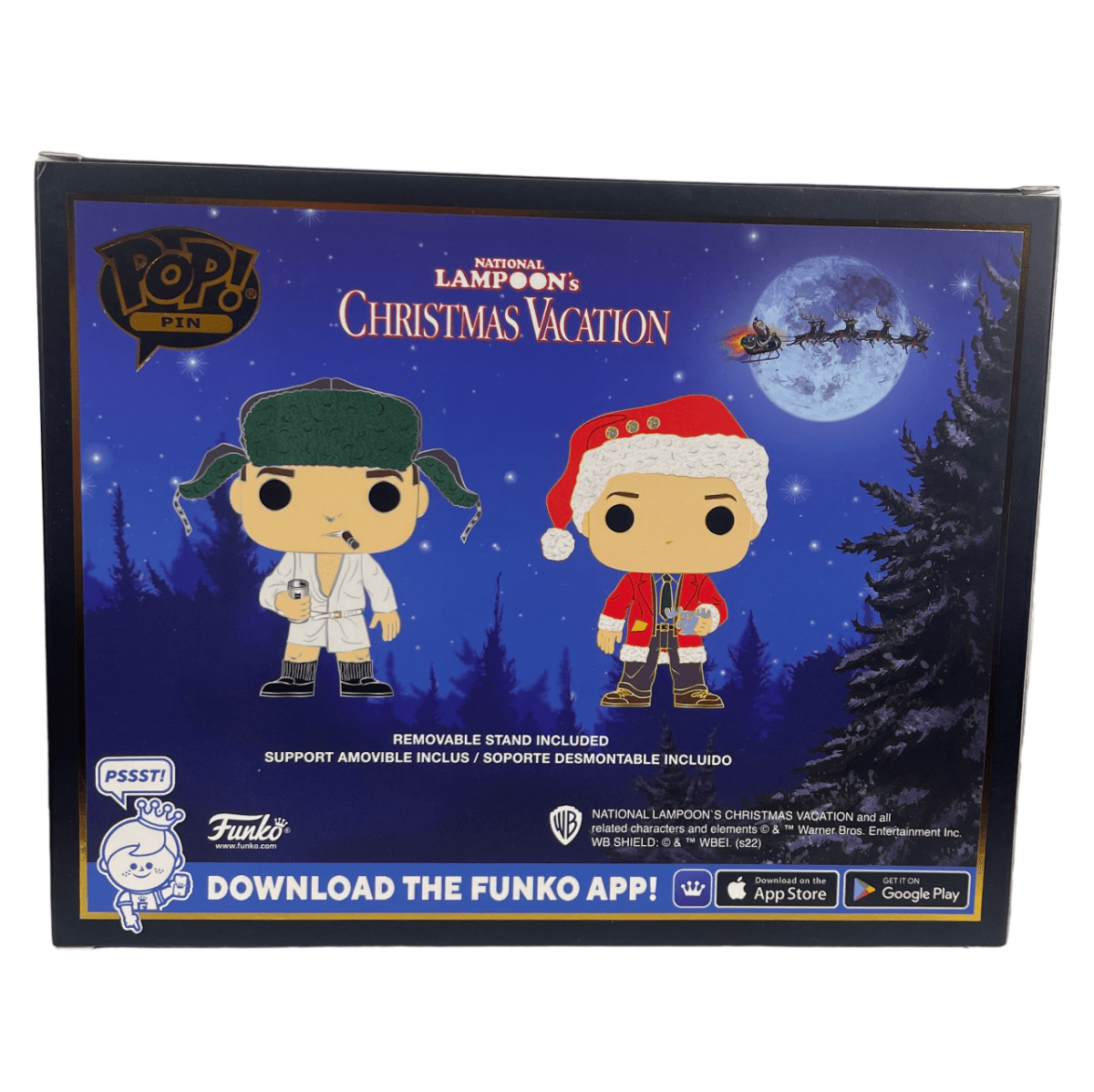 Chevy Chase &amp; Randy Quaid Signed Auto Vacation Funko Pop Pins Beckett BAS W COA