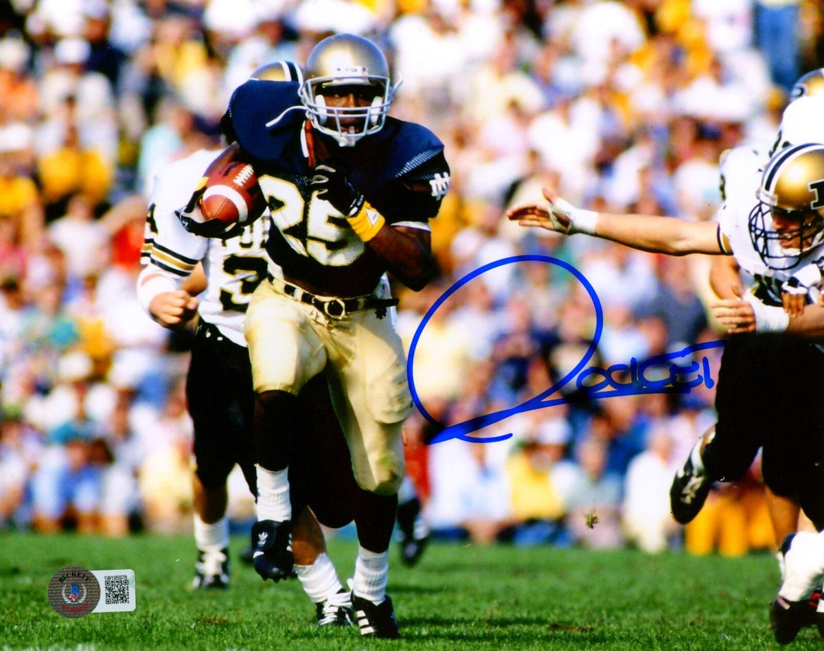Raghib Rocket Ismail Signed Notre Dame 8x10 Photo Beckett Witness BAS COA #2