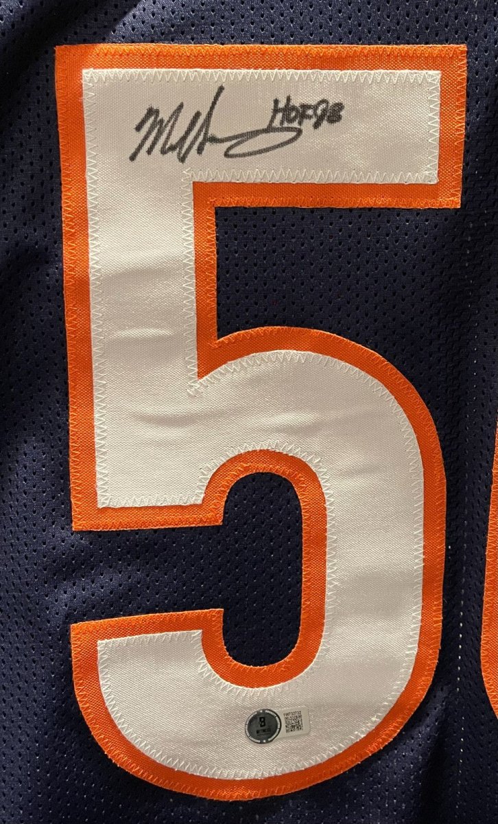 Mike Singletary Signed Chicago Bears Custom Jersey w/ HOF 98 Beckett Wit BAS COA