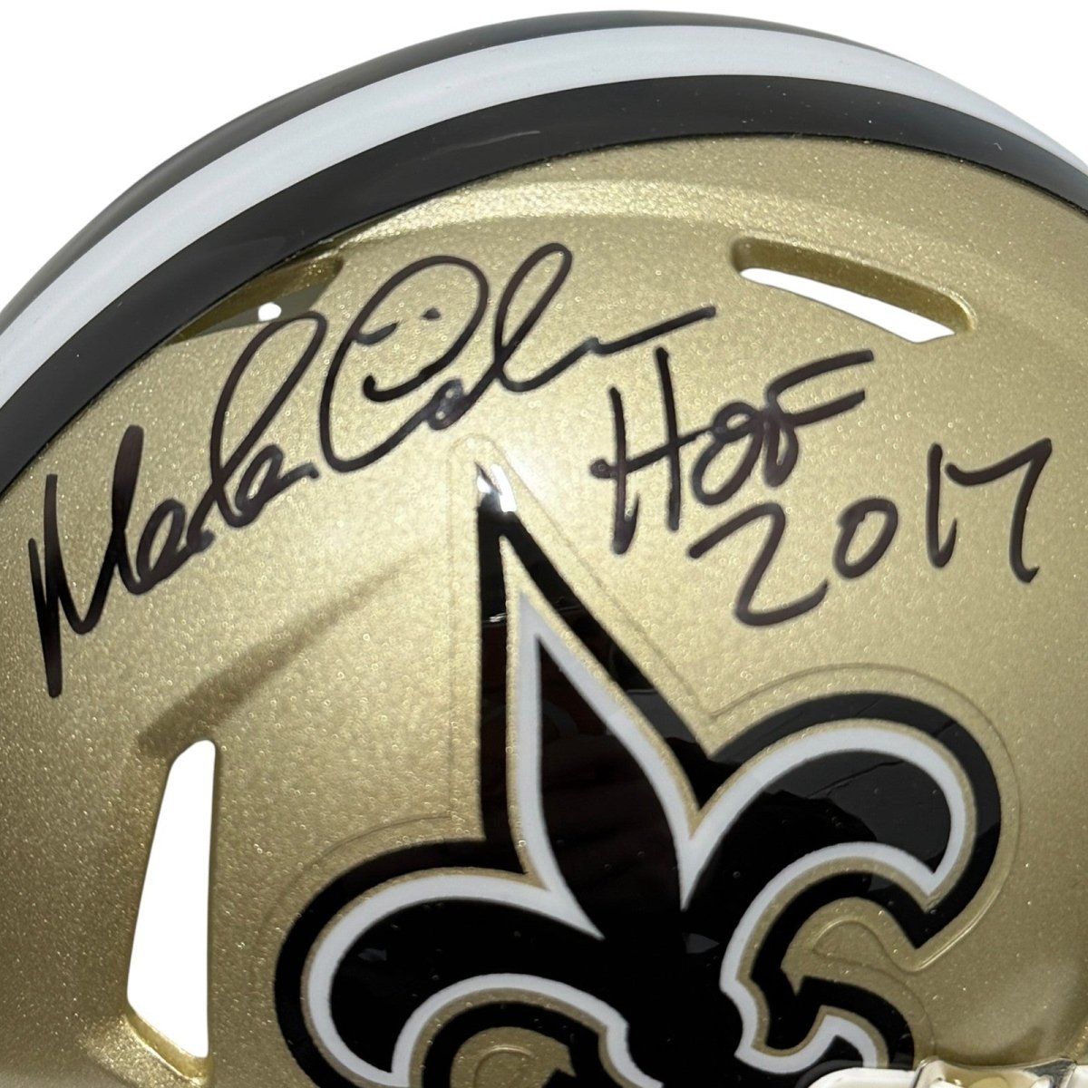 Morten Anderson Signed Saints Speed Mini Helmet w/ HOF 2017 JSA Witness COA