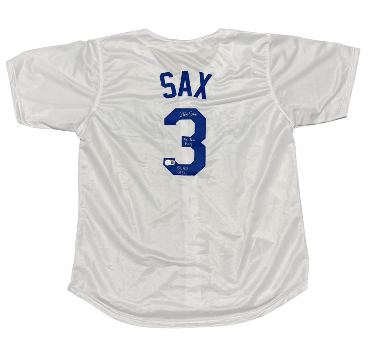 Steve Sax Signed Los Angeles Dodgers Custom Jersey w/ 2 Insc Beckett W BAS COA