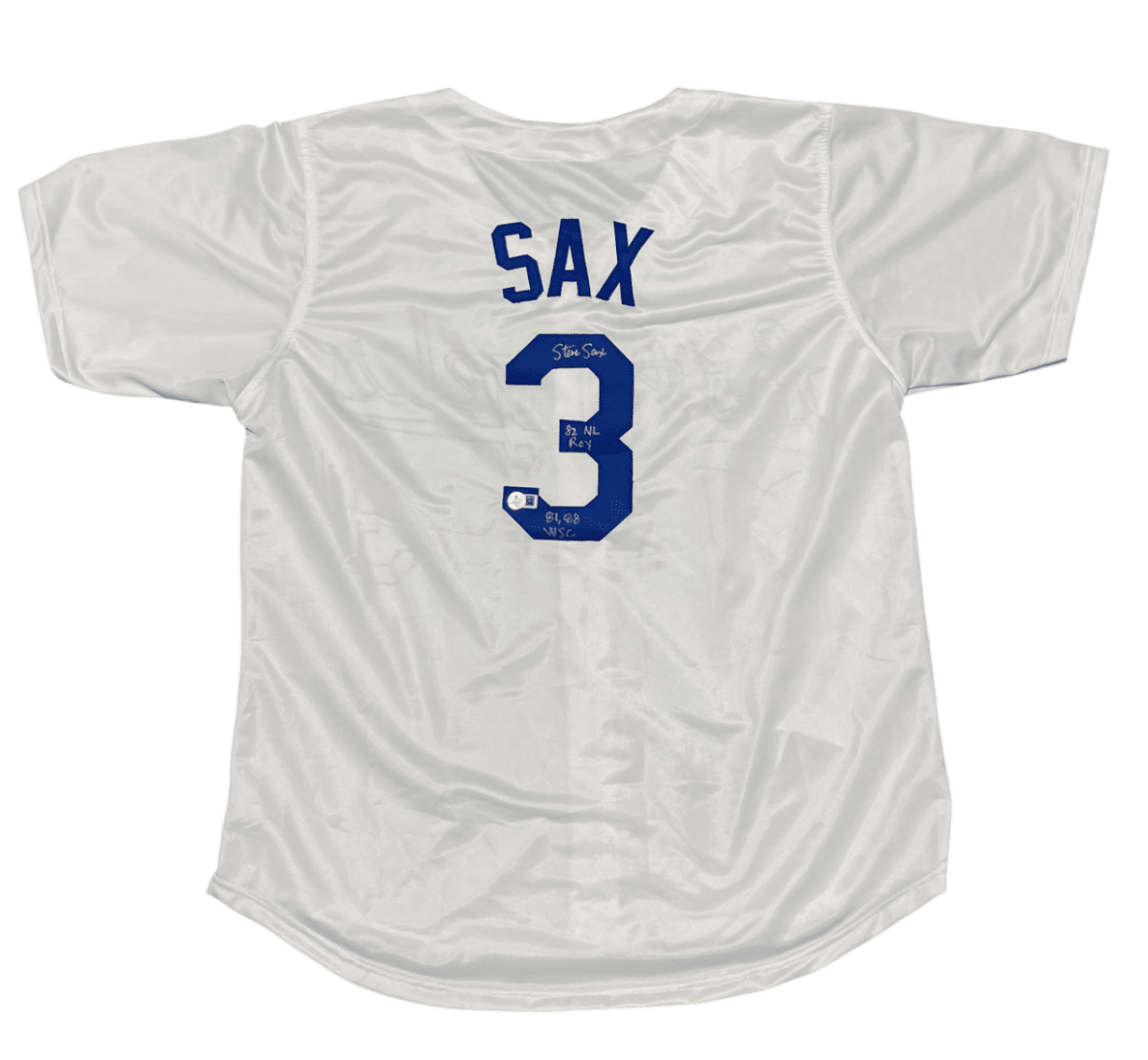 Steve Sax Signed Los Angeles Dodgers Custom Jersey w/ 2 Insc Beckett W BAS COA