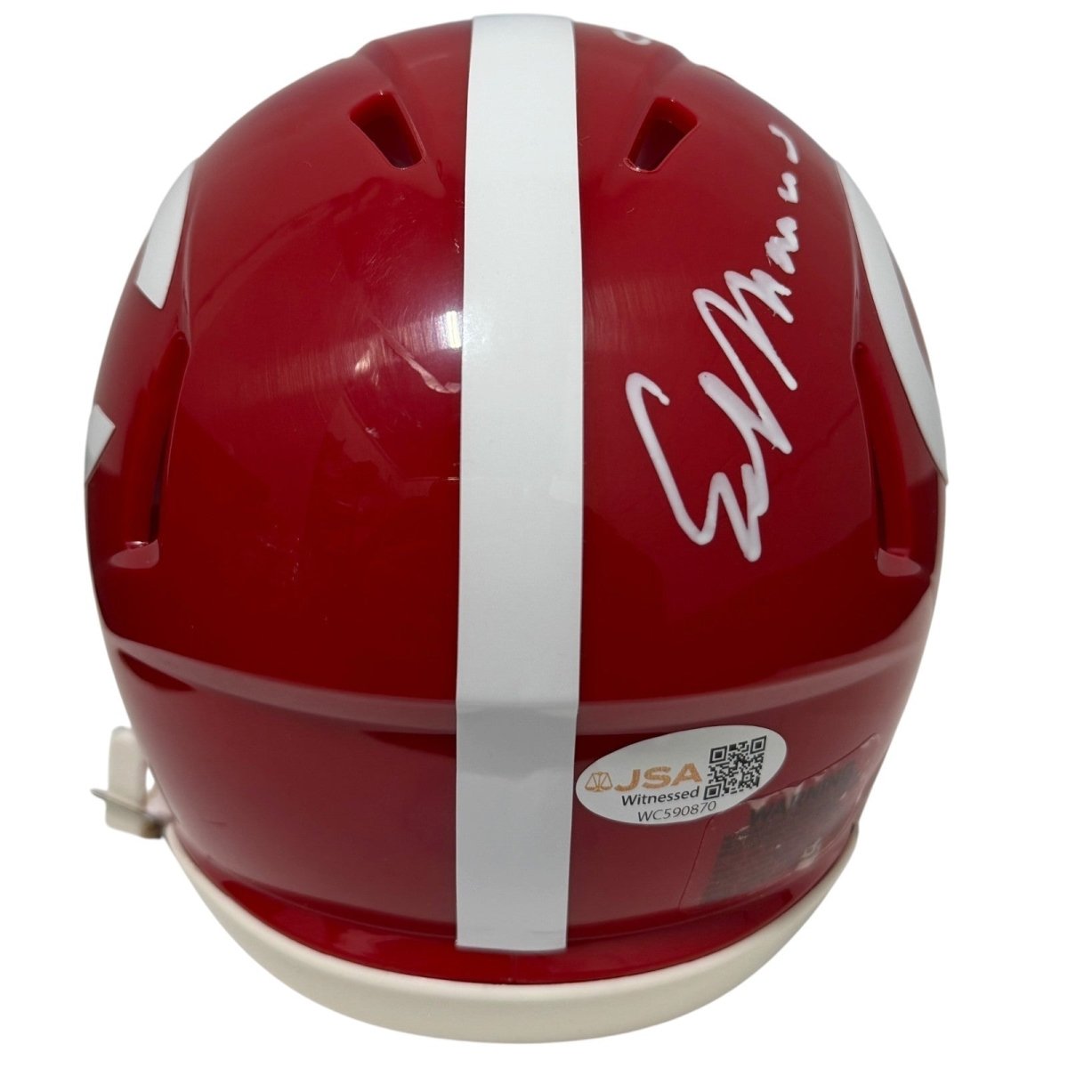 Ed Marinaro Signed Cornell Big Red Custom Mini Helmet w/ CHOF 91 JSA Witness COA