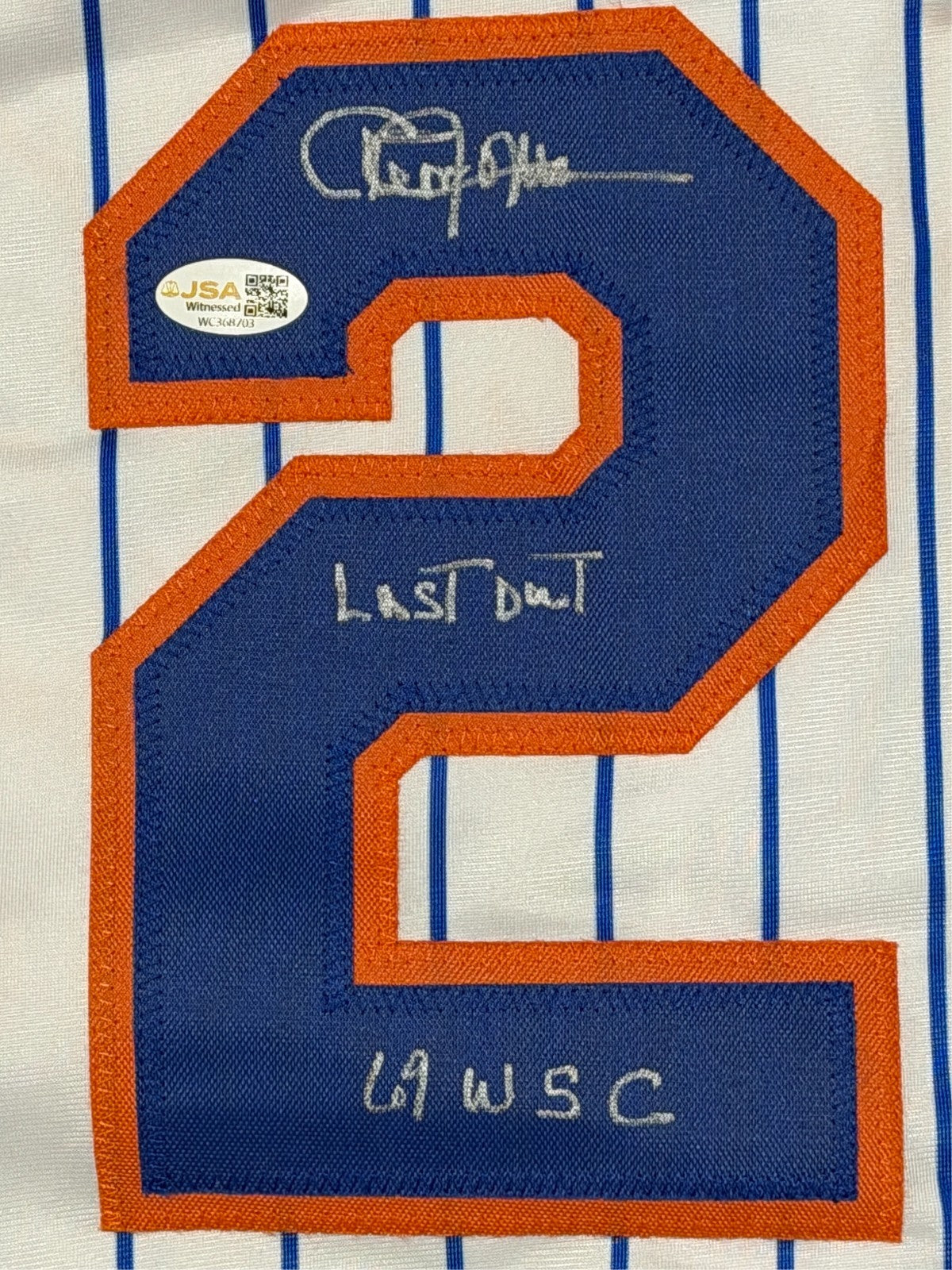 Cleon Jones Signed New York Mets Custom Jersey w/ Last Out &amp; 69 WSC JSA Wit COA