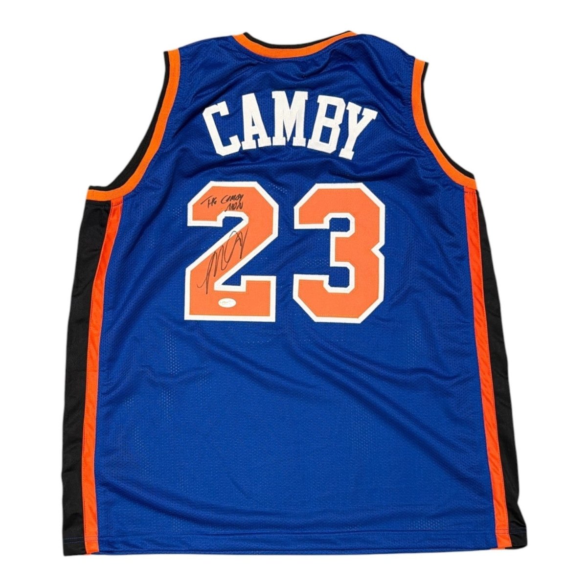 Marcus Camby Signed New York Knicks Custom Jersey w/ The Camby Man JSA Wit COA