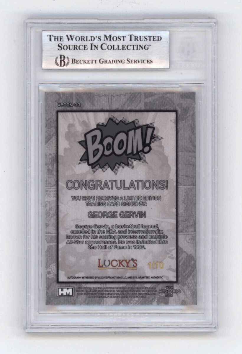 George Gervin 2024 Hits Memorabilia BOOM Gold #/10 Signed BGS BAS Auto Spurs