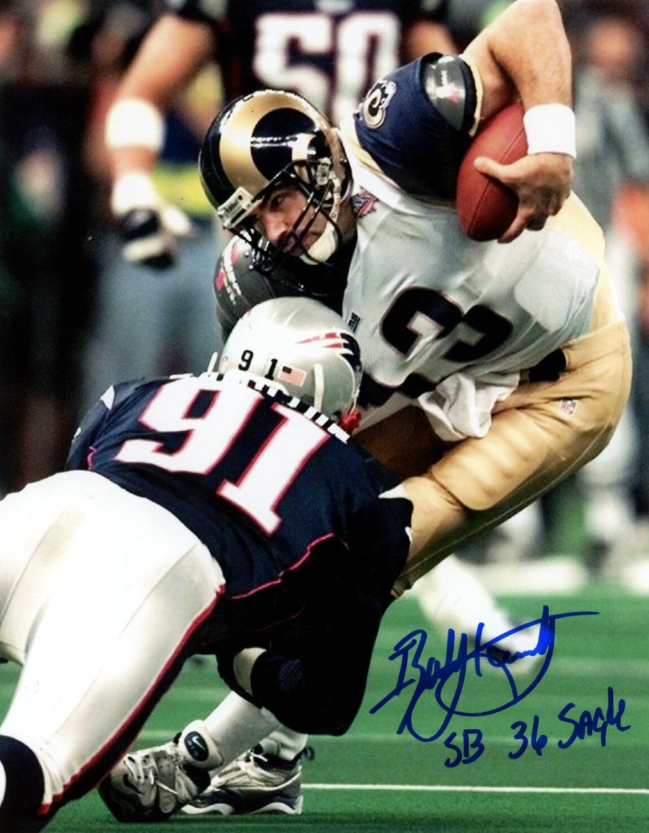 Bobby Hamilton Signed Autographed Patriots 8x10 Photo w/ SB 36 Sack LSCM COA #2