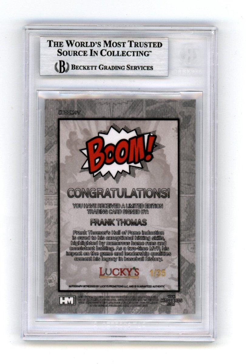 Frank Thomas 2024 Hits Memorabilia BOOM Silver /35 Signed BGS BAS Auto White Sox