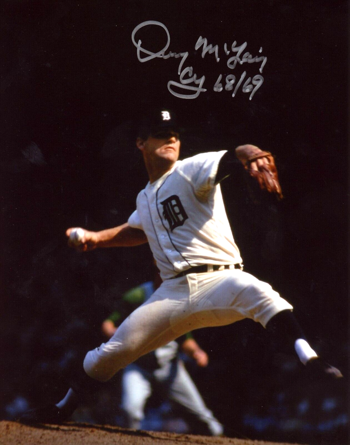 Denny McLain Signed Autographed Tigers 8x10 Photo w/ CY 68/69 LSCM COA #2
