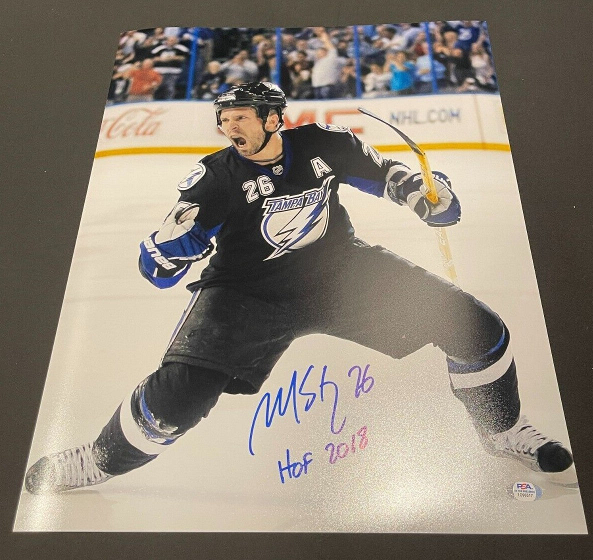 Martin St. Louis Signed Auto Tampa Bay Lightning 16x20 Photo HOF 2018 PSA COA #1