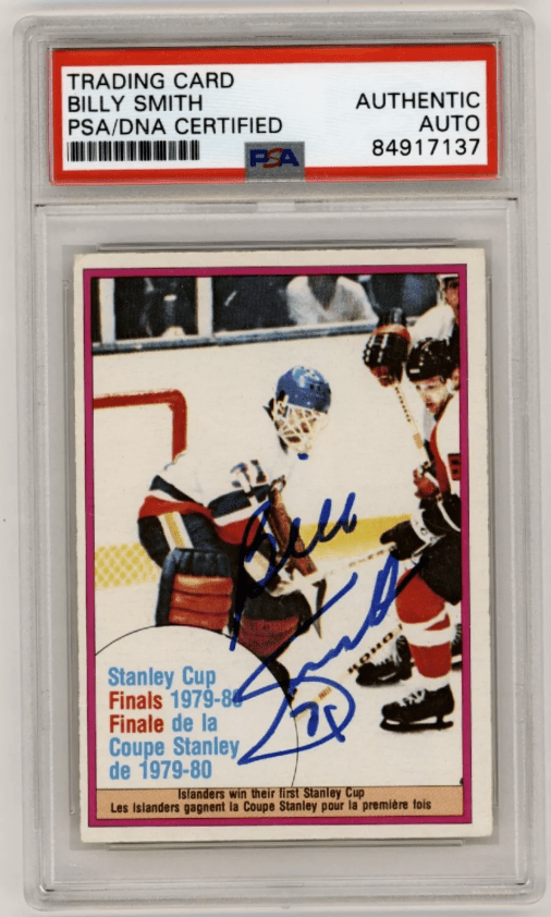 Billy Smith 1980-81 O-Pee-Chee OPC #264 SC Finals Signed PSA Authentic Auto HOF